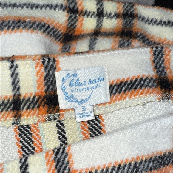 Blue Rain Plaid Mini Skirt in Cream and Black - Picture 4 of 5